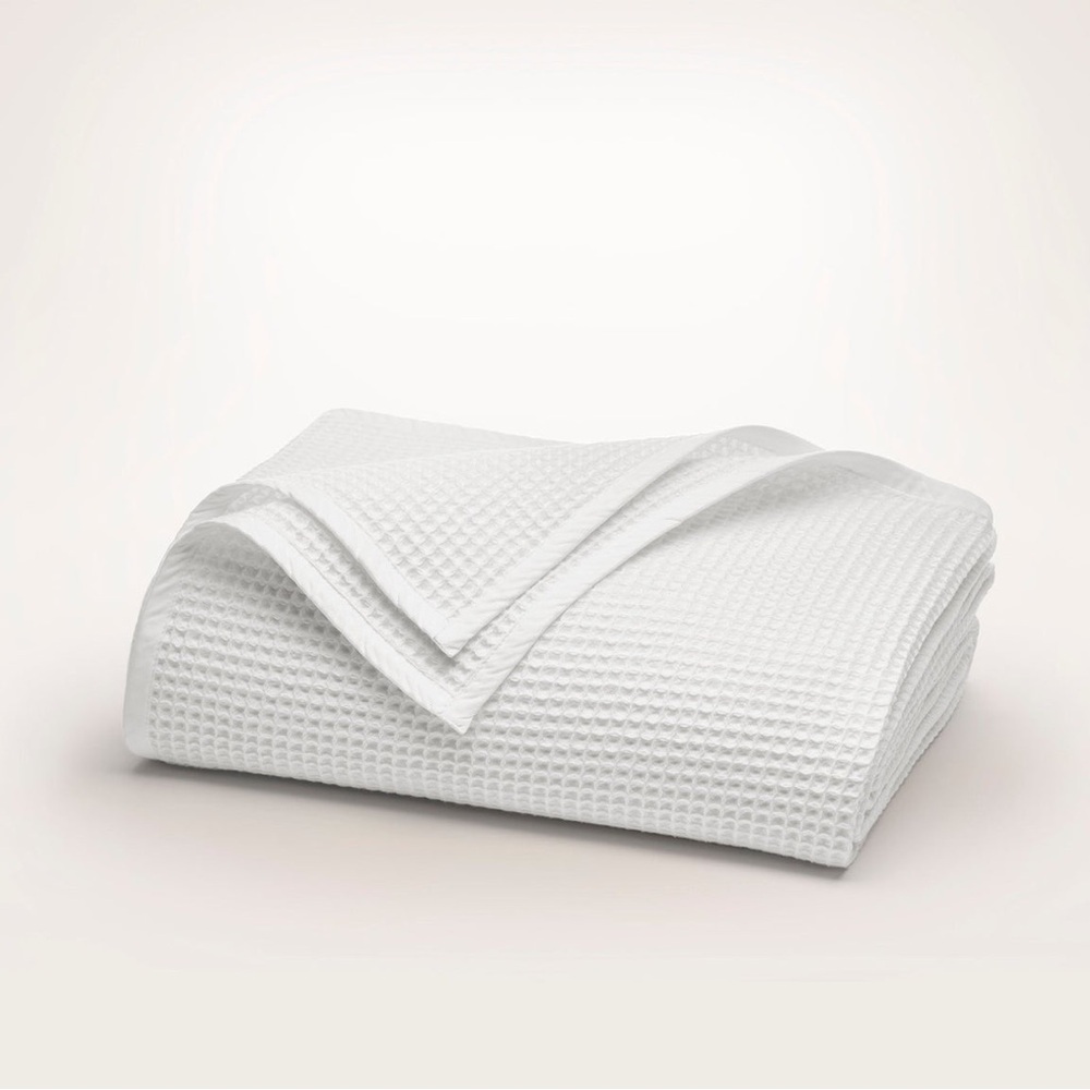 Boll & Branch White Waffle Blanket Twin/Twin XL